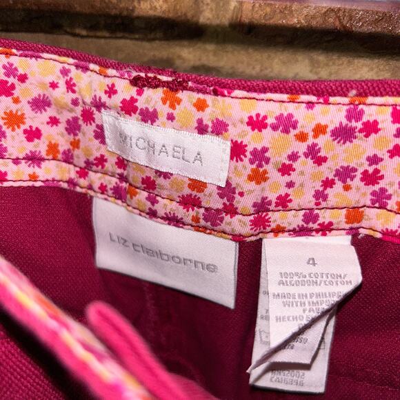 NWT Liz Claiborne Pink Wash Denim Michaela Capri Jeans Women's Size 4 - Picture 4 of 6